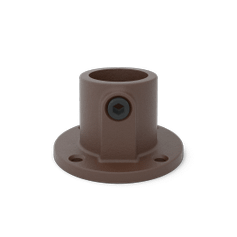 Buiskoppeling Ronde voetplaat met doorloop - vintage bruin-B / 26,9 mm